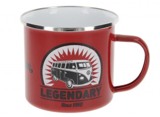 Mug émaillé rouge Volkswagen Legendary since 1950