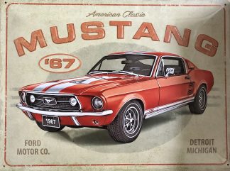 Plaque métal vintage en relief Mustang 67´ American Classic