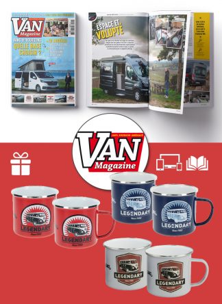 Abonnement Van Magazine + lot 2 mugs émaillés combi vintage