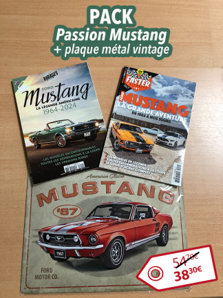 Pack Passion Mustang + plaque métal vintage