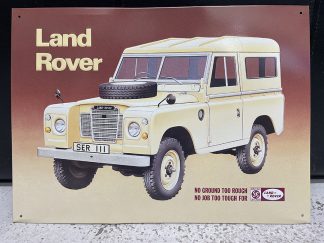 Plaque métallique vintage Land Rover SER III No Ground